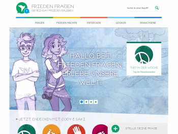 Kinderportal frieden-fragen.de in neuem Layout